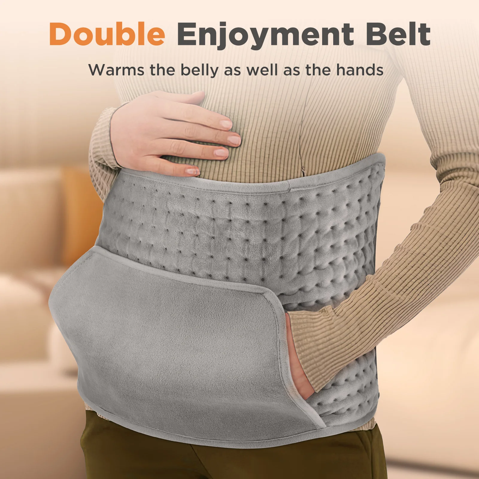 Washable Hand Warmer Menstrual Pain Relief Belly Abdominal Heater Smart Timer Electric Waist Heating Belt