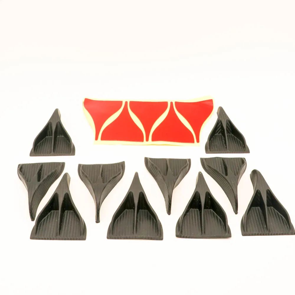 
Racing 10PCS SET Universal Carbon Fiber Look Vortex Generators Roof Shark Fins Spoiler Wing Kit for Car Tr 