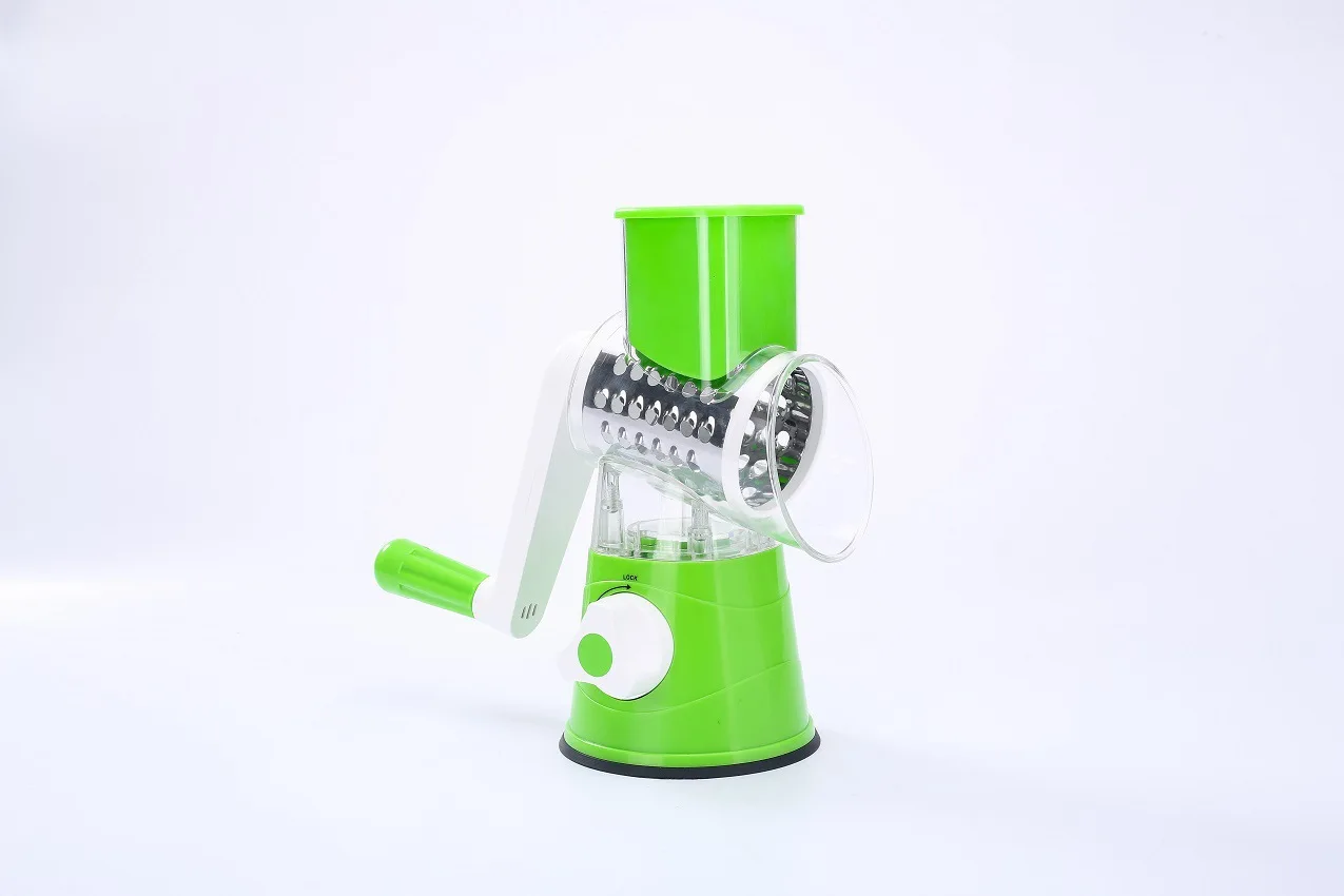 3-in1 Kitchen Spinning Rotating Countertop Vegetable Fruits Slicer Chopper with 3 Stainless Steel blades