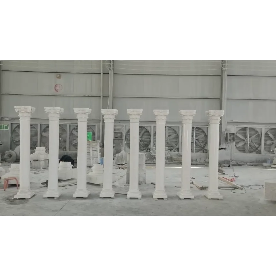 Modern Luxury Mansion Use Natural Marble Marble Roman Column Stone Pillars
