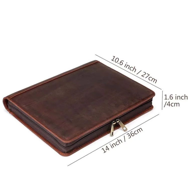 Деловое портфель Crazy Horse из натуральной кожи, папка для документов, папка-портфель на молнии для ноутбука, органайзер для деловых поездок