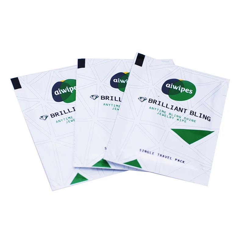 Customization Trendy Private Label Jewelry and silver Polishing Cleaning Nonwoven Cleaning Wet Wipe  With Logo