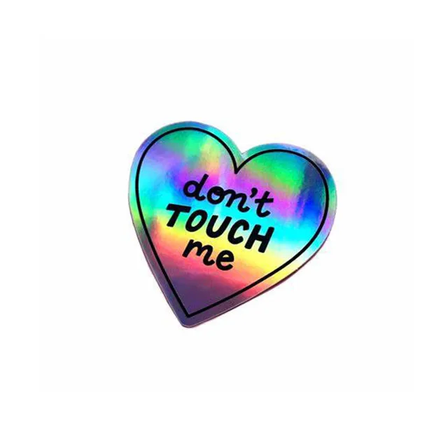 Customized heart label hologram paper stickers with logo printed