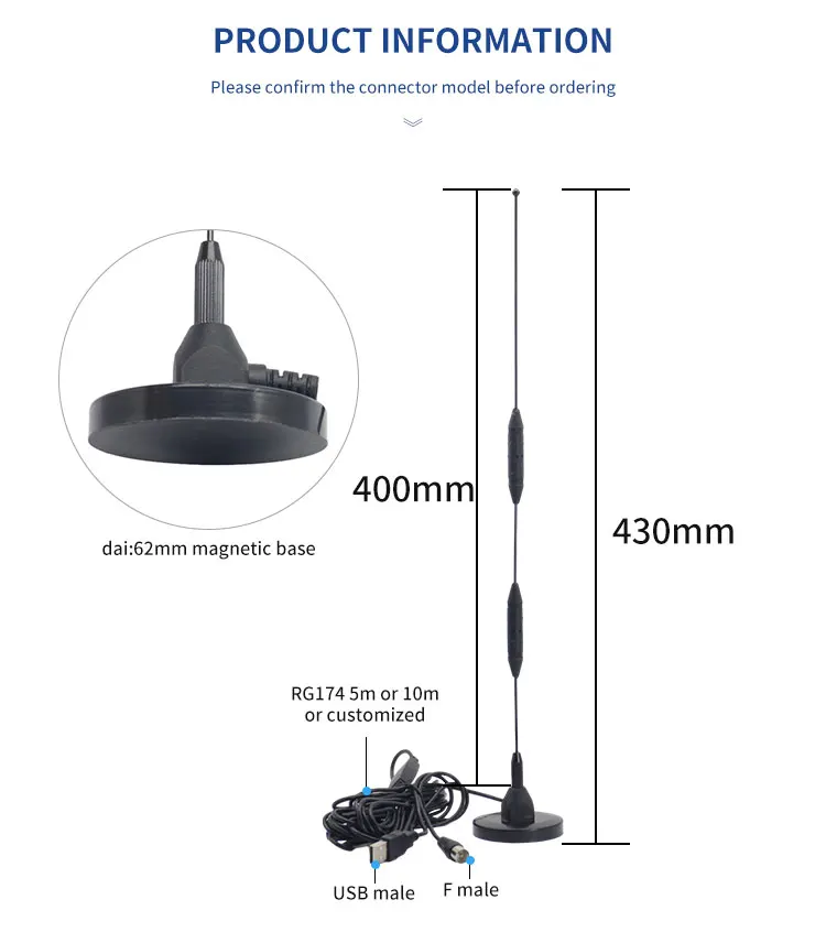 50W 470-860mhz Gps Magnetic Antenna 38DBI Dvb-t2 Digital Tv Base Station Antenna