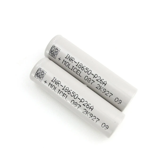 Original 3.7V Moli INR 18650 P26A 2600mAh 35A Rechargeable Lithium Ion Battery 18650 Molicell Authentic INR-18650-P26A