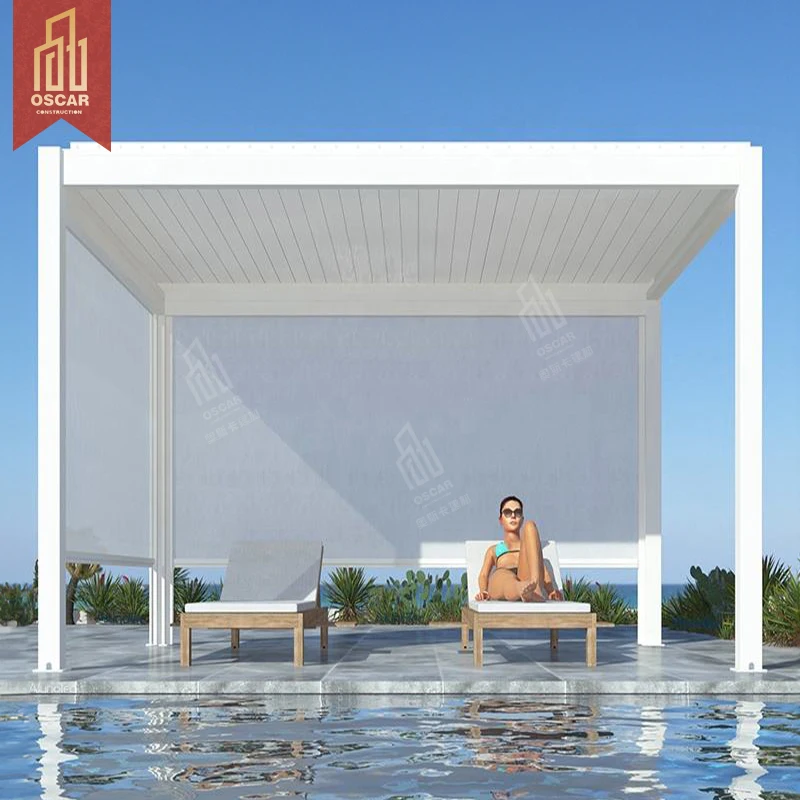 Octagonal Canopy Leisure Garden Yard Gazebo Brown Pavilion with Mosquitoes Net