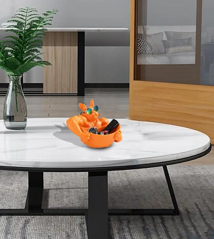 2024 NEW POLYRESIN MUSCLE FRENCH BULLDOG HOLDING HOUSE TABLETOP DECORATIVE CANDY BOWL BOX HOLIDAY GIVEAWAY GIFT SCULPTURE TOY