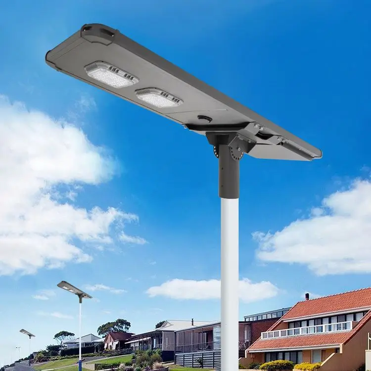 New Product Aluminum Outdoor Rainproof Ip66 80W 100W High Lumen All In One Solar Road Lamp