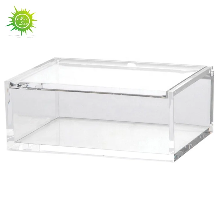 HUISEN custom wholesale rectangular plastic box clear acrylic storage boxes with lids
