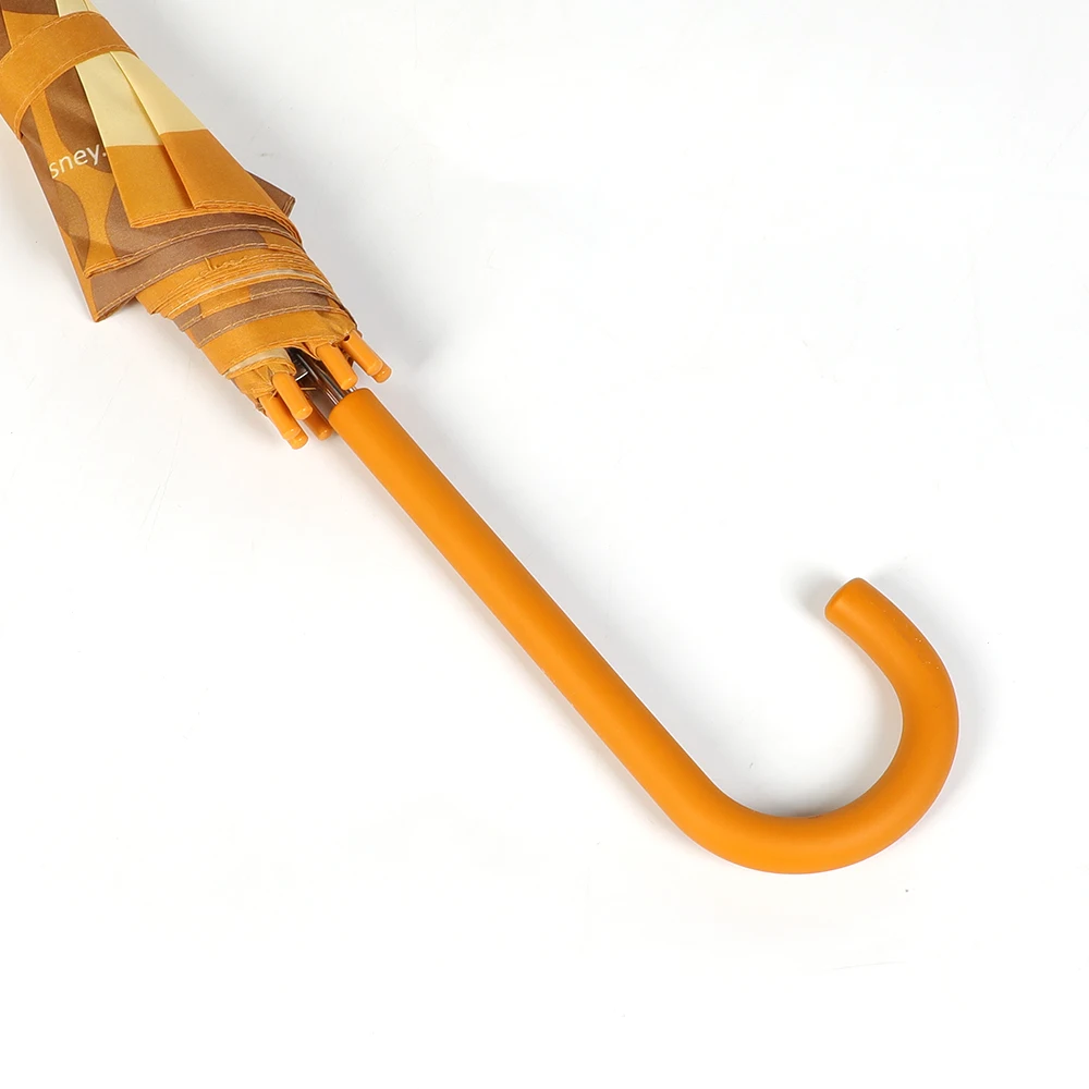 Squirrel Animal with Ear Soft Combine Matching Straight Stick Umbrella Yellow OEM Color Rubber Coating Handle FIberglass Frame