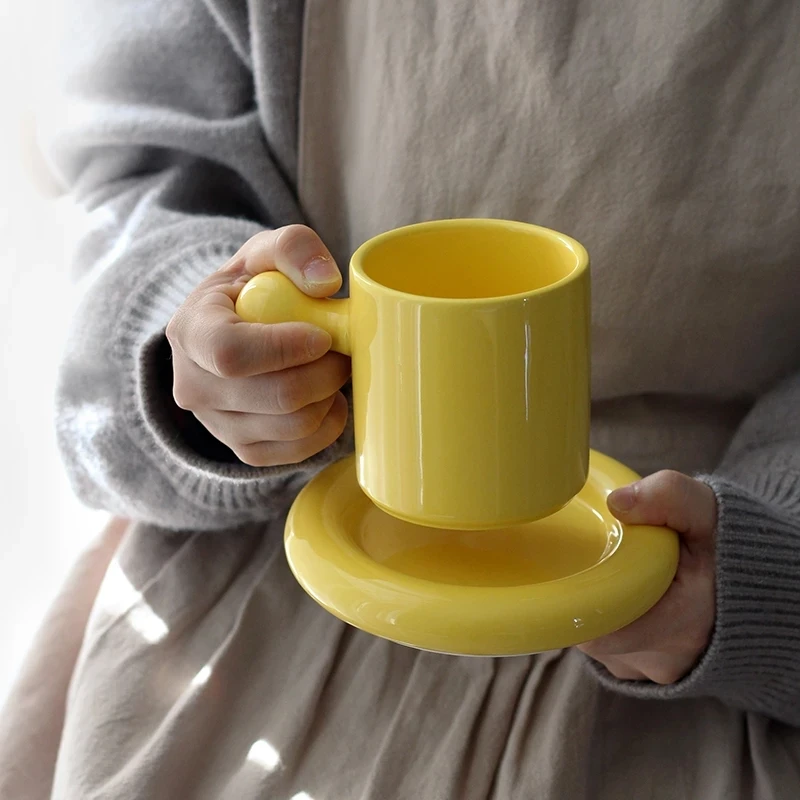 300 мл кофейная чашка в скандинавском стиле милая керамическая чашка для молока и чая креативная керамическая кружка с блюдцем уникальный подарок для друзей и семьи