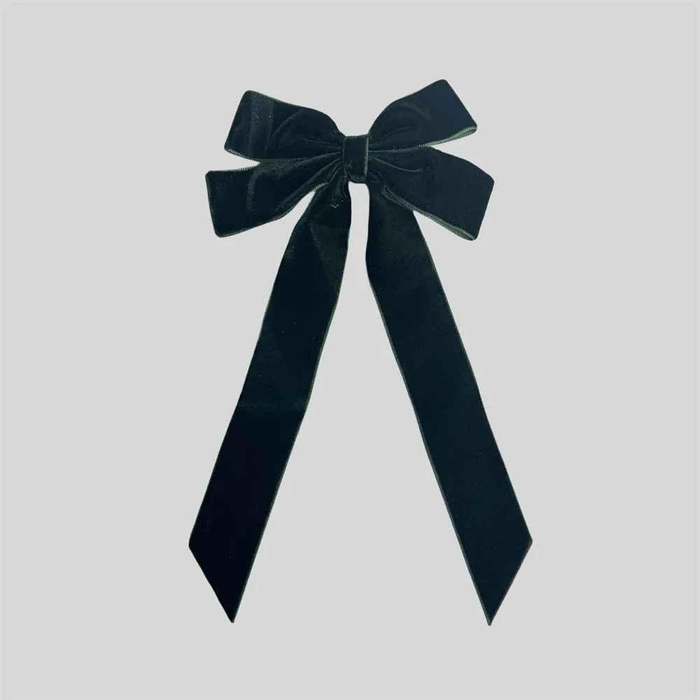 New velvet ribbon hair bow sweet hair bow long tail bowknot bow clip for women hair accessory