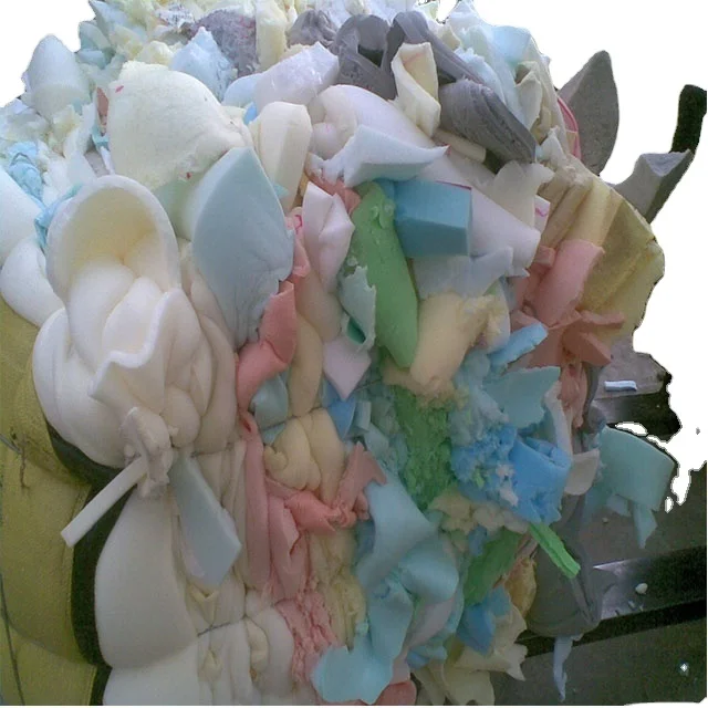 100% Clean And Dry Mixed Color Leftover Foam Scrap Recycled Furniture Mattress Foam Waste Pu Foam Scrap In Bales