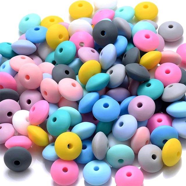 Wholesale 12mm Silicone Abacus Loose Beads Baby Chew Teething Soft Silicone Baby Bead For Jewelry Making