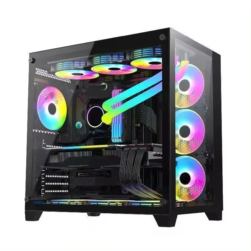 i3 12100 i5 12400 H610m 16G DDR4 M.2 RX580 gaming pc computer with rgb desktops prebuilt accessories wholesale build desktop pc