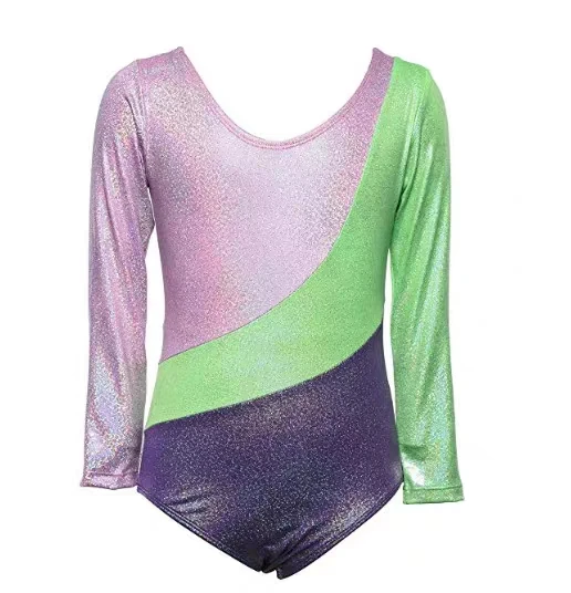Professional manufacture high quality long sleeves women gymnastics leotards competition