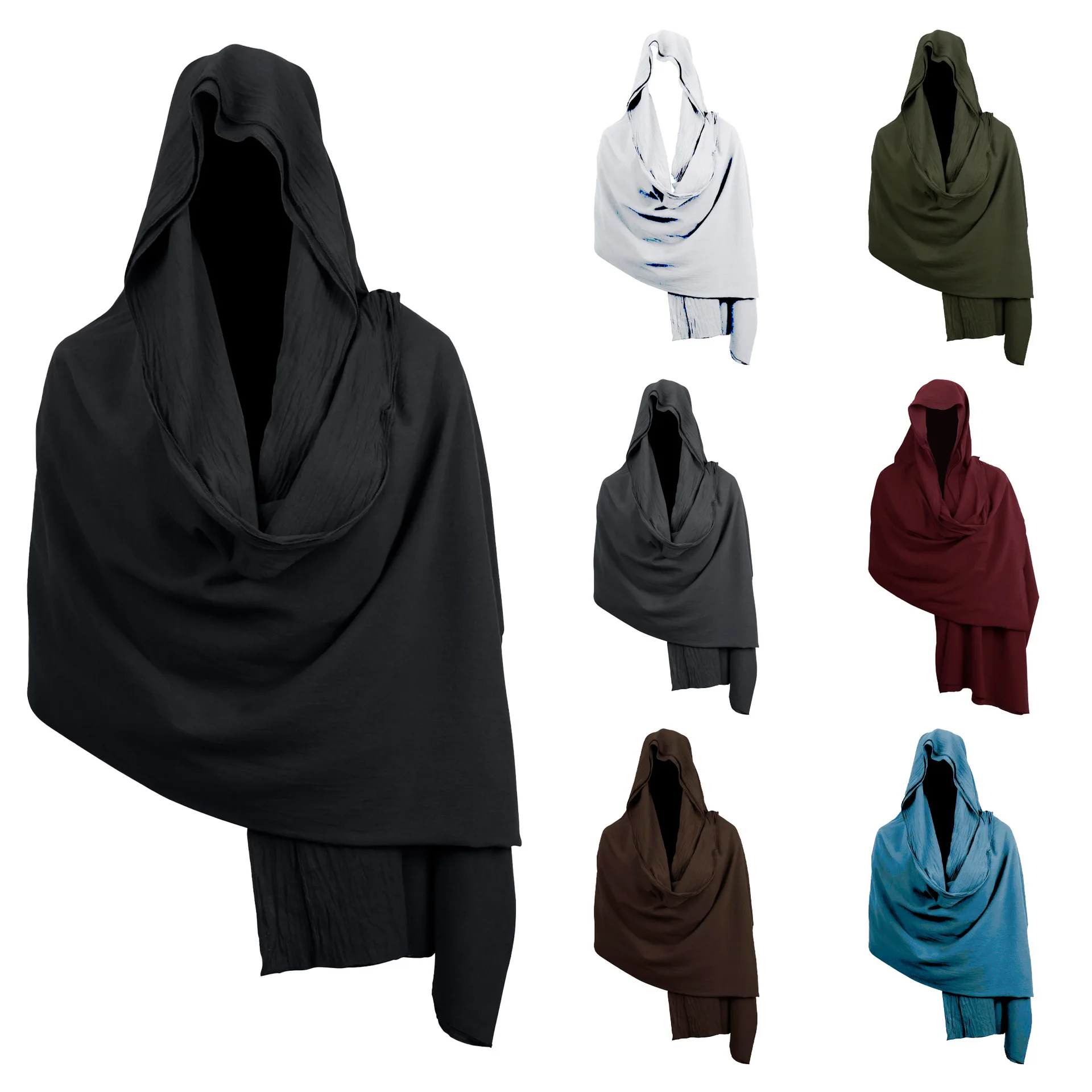 Adult Halloween Cosplay Vintage Pirate Scarf Medieval Hood Cloak Middle Ages Mittelalter Shoulder Cowl