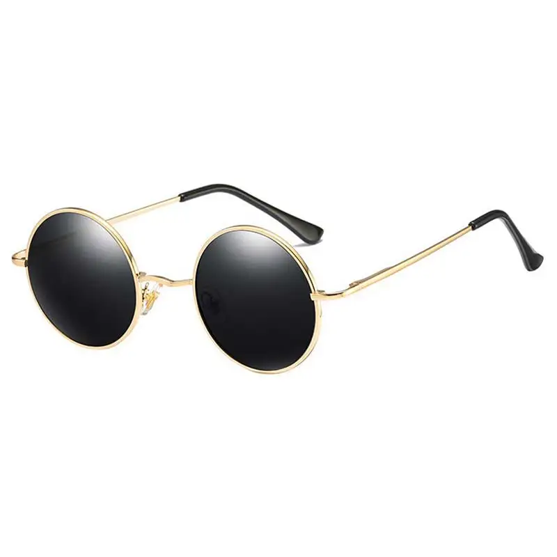 Super Fashion Round Authentic Sunglasses Men Women Polarized Shades Steam Punk Hot Design Unisex Metal Eyewear 2022 UV400