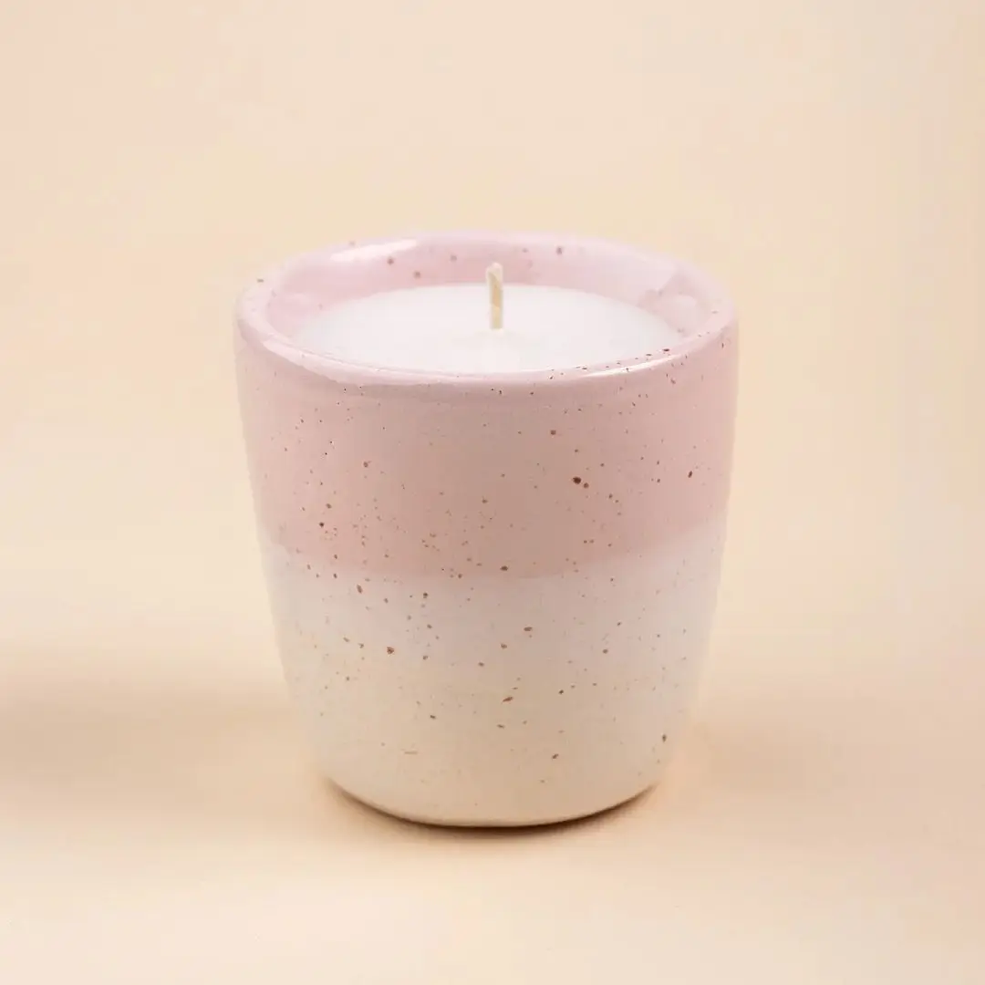 Portable Leather Handle Rope Customized Luxury Home Decor Ceramic Candle Jar With Lid