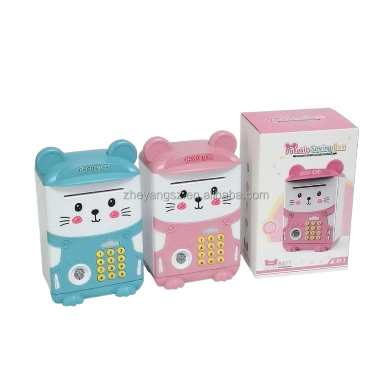 Hot selling saving money fingerprint unlock kids piggy bank piggy bank for kids atm piggy bank
