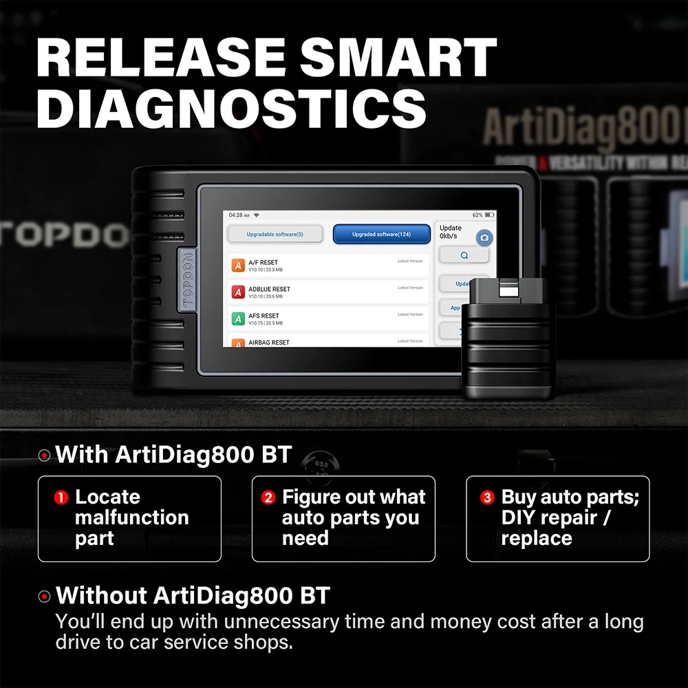  Бесплатное обновление программного обеспечения Topdon Artidiag 800BT obd2 сканер vs launch CRP909e 909x диагностический