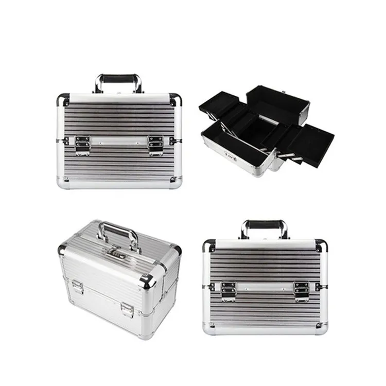 Professional Custom Beauty Mirrored Sturdy Aluminum Brush Makeup Box