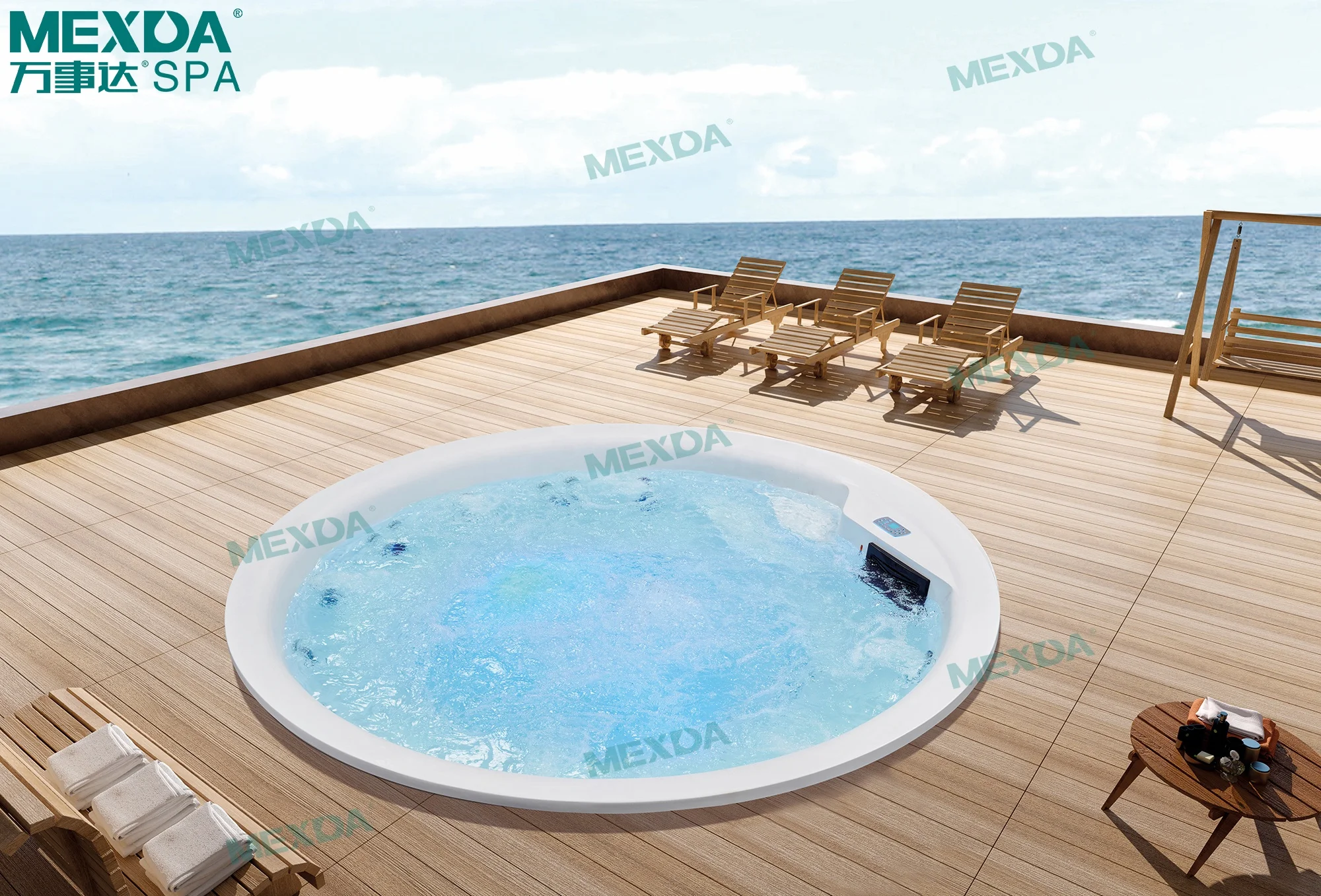 3.5 meter hydro spa round small hot tub with air jet massage WS-P001