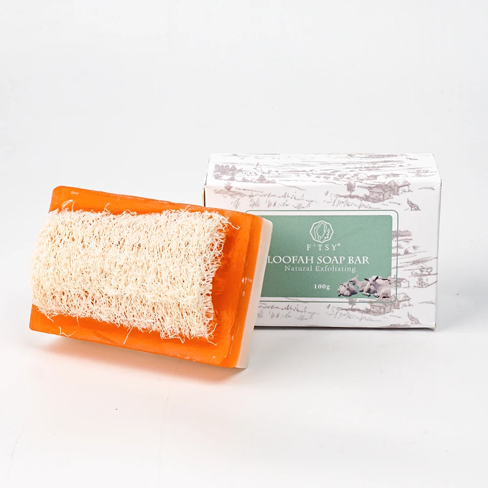 Most Popular Nourishing Hydrating Soap Bar Loofah Inside Organic Bath Sponge Exfoliating Loofah Handmade Soap