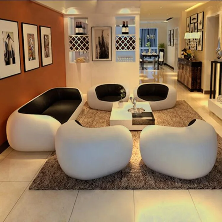 Italian luxury furniture leather modern  half round sofas  for home, Living room lobby , villa, hotel ,apartment