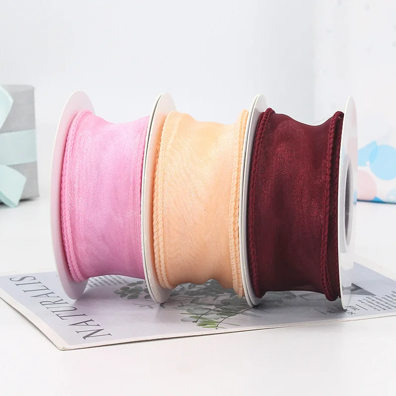 Wholesale Cake Flower Packaging Ribbon Floral Fishtail Yarn Bow Headwear Wavy Yarn Ribbons