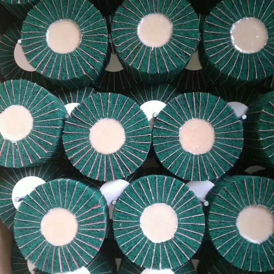 20mm-100mm Non Woven Flap Sanding Wheel 180# 6mm Shank Fiber Abrasive Scouring Pad Polishing Grinding Wheel for Metal 80x40mmx6