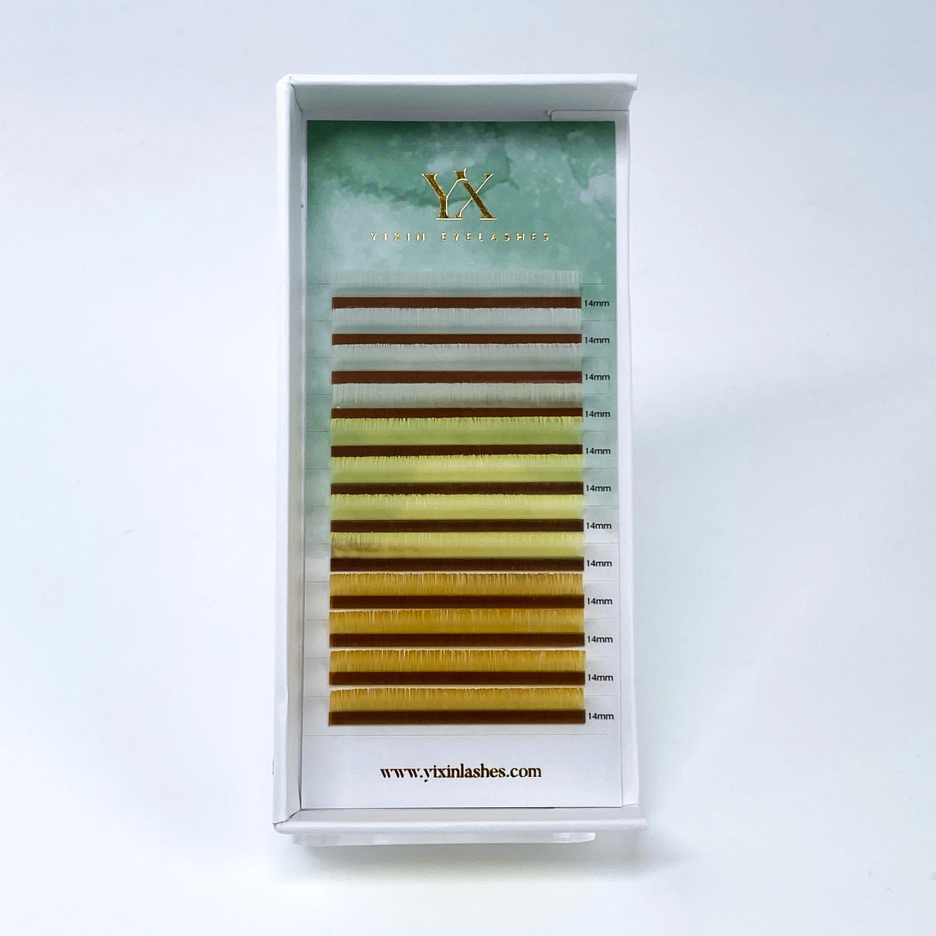 Оптовая продажа разноцветные ресницы с логотипом на заказ темные матовые корейские пушистые 0 05 ручной работы 07 Коричневые Ресницы