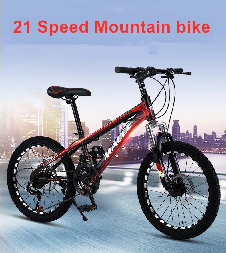 Amazon hot sale 21 Speed double disc brake 20 inch Mountain Bicycle variable speed off-road driving bikes for children