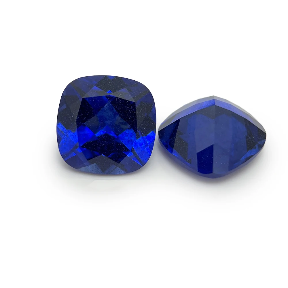Lab Grown Sapphire wholesales Synthetic Created Sapphire Cushion Cut Loose Gemstones For Jewelry Making