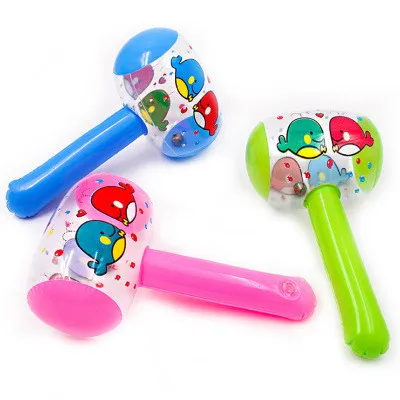 New Hot Cute Cartoon Inflatable Toys Hammer Air Hammer With Bell Kids Children Blow Up Noise Maker Toys