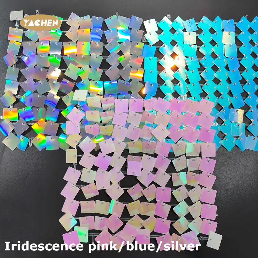 YACHEN wedding party event backdrop decoration 30-30 blue pink rainbow silver rose gold shimmer sequin wall panels