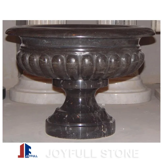 
White Marble Carved Modern Planter pots for outdoor 