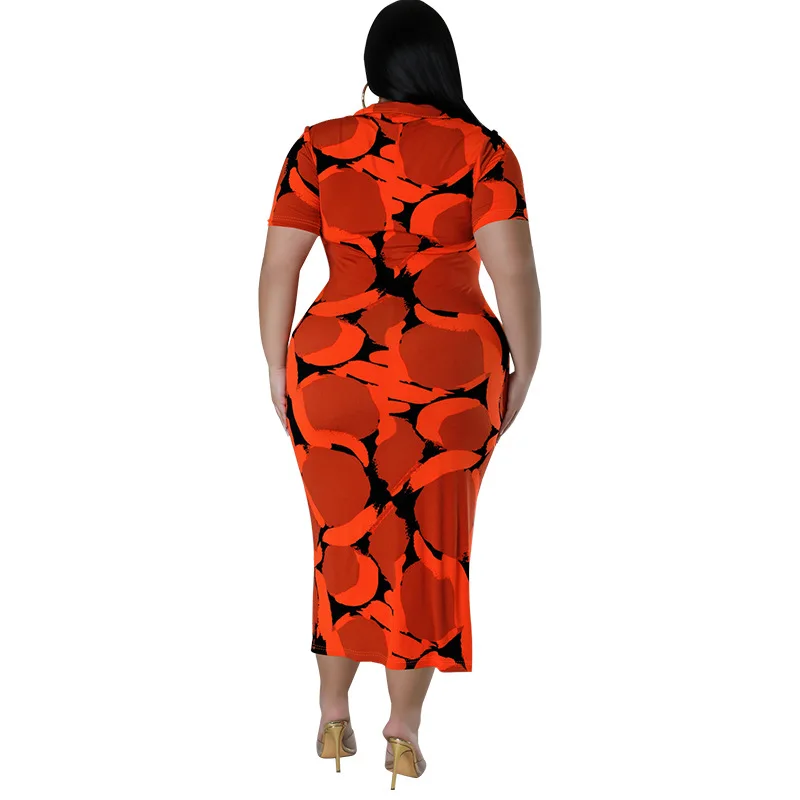 DG064013 Summer fashion casual beach long plus size green v neck bodycon dress elegant knee length for fat lady