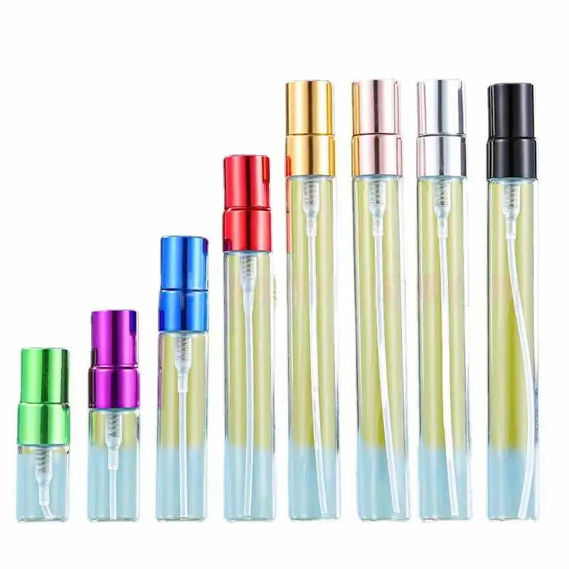 Mini Portable Atomizer Travel Perfume Bottles 2ml 3ml 5ml 10ml Glass with Hot Stamping Surface Pump Sprayer Cap 100ml Volume