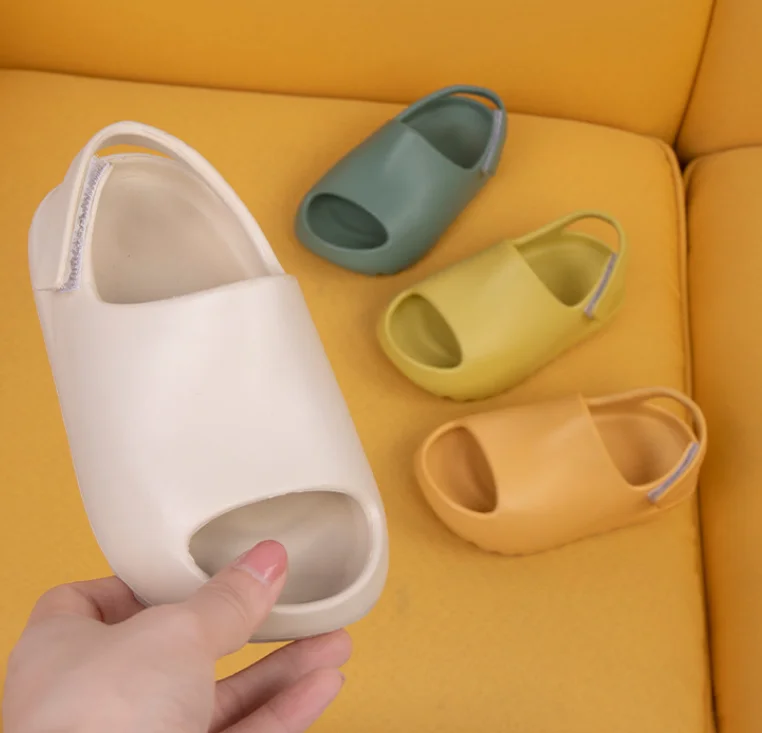Drop Shipping Custom Colorful Inspired Kids Yeezy Slides Sandals Yezzy With Strap For