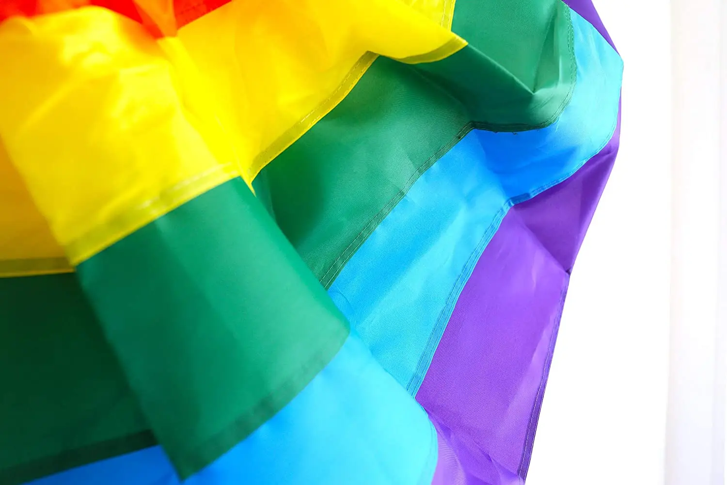 wholesale  3x6 Feet Pleated Fan Bunting Decoration Printed rainbow Fan Flag