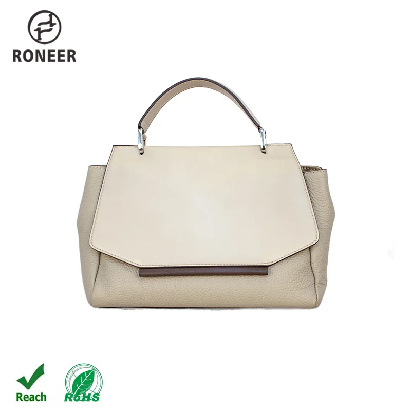 Guangzhou factory custom luxury real leather handbags genuine leather handbags for women hand bags office ladies
