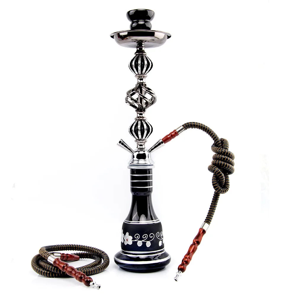 Wholesale Cheap Double Hose Mix Color Hookah Pipe Complete Accessories Shisha Portable Metal Hookah Chicha
