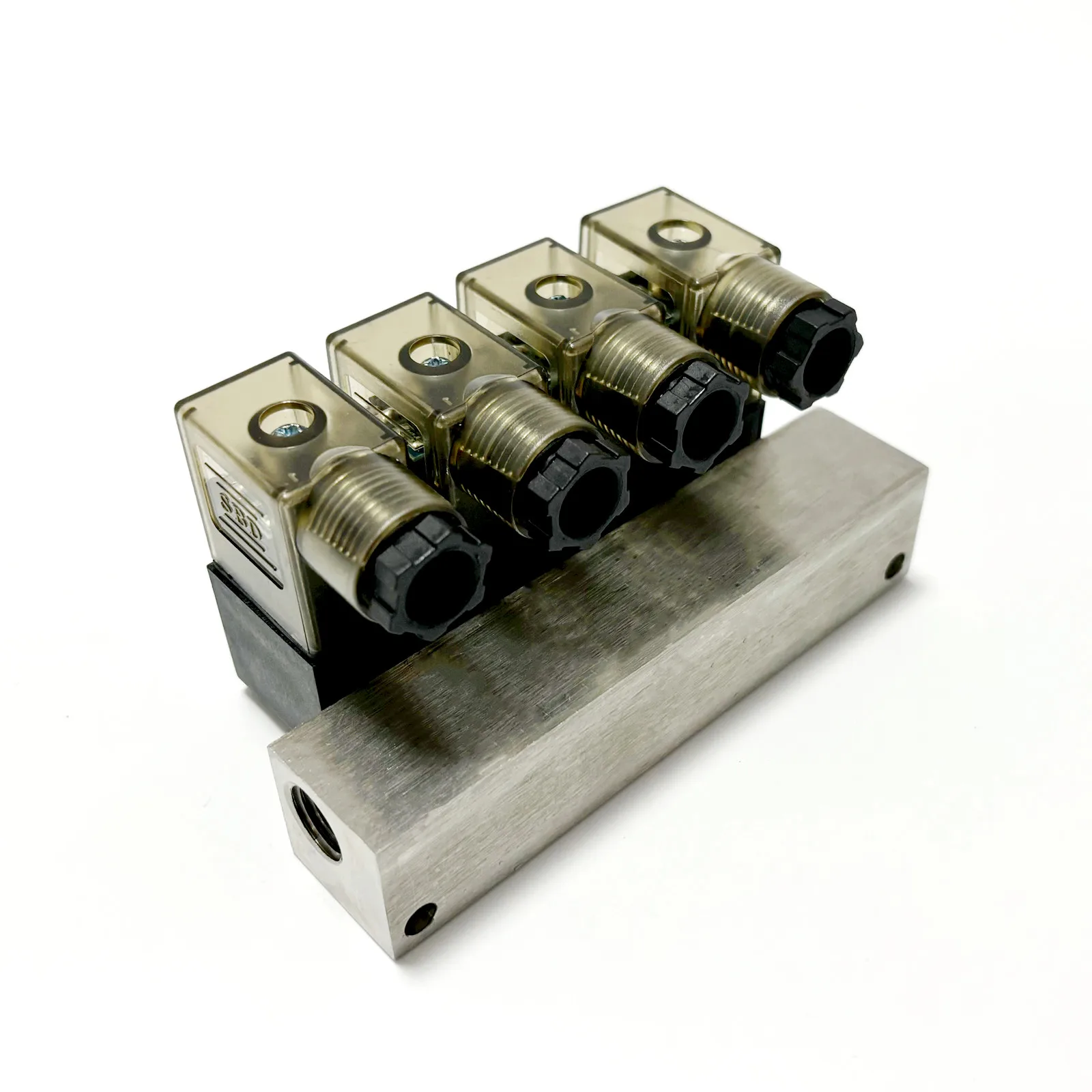 Factory customization 4 valves block air water NPT1/4 AC220V AC24V AC110V DC24V DC12V 2 way manifold stainless steel valve