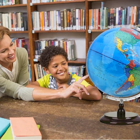 World Globes for Adults Children Kids with Stand Educational Learning large Globe Interactive Gifts for Decor Desk Classroom