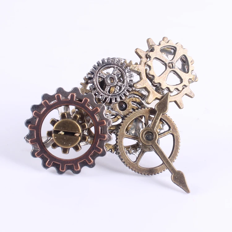 Прямая Продажа с фабрики Ювелирные изделия из сплава ретро стимпанк часы вращающееся зубчатое кольцо для Хэллоуина Выпускной День в школу