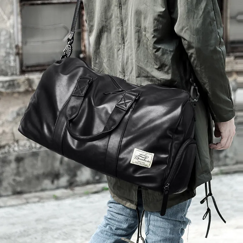 2021 high quality leather luggage travel bags duffle shoe bag custom sports travel bags for men