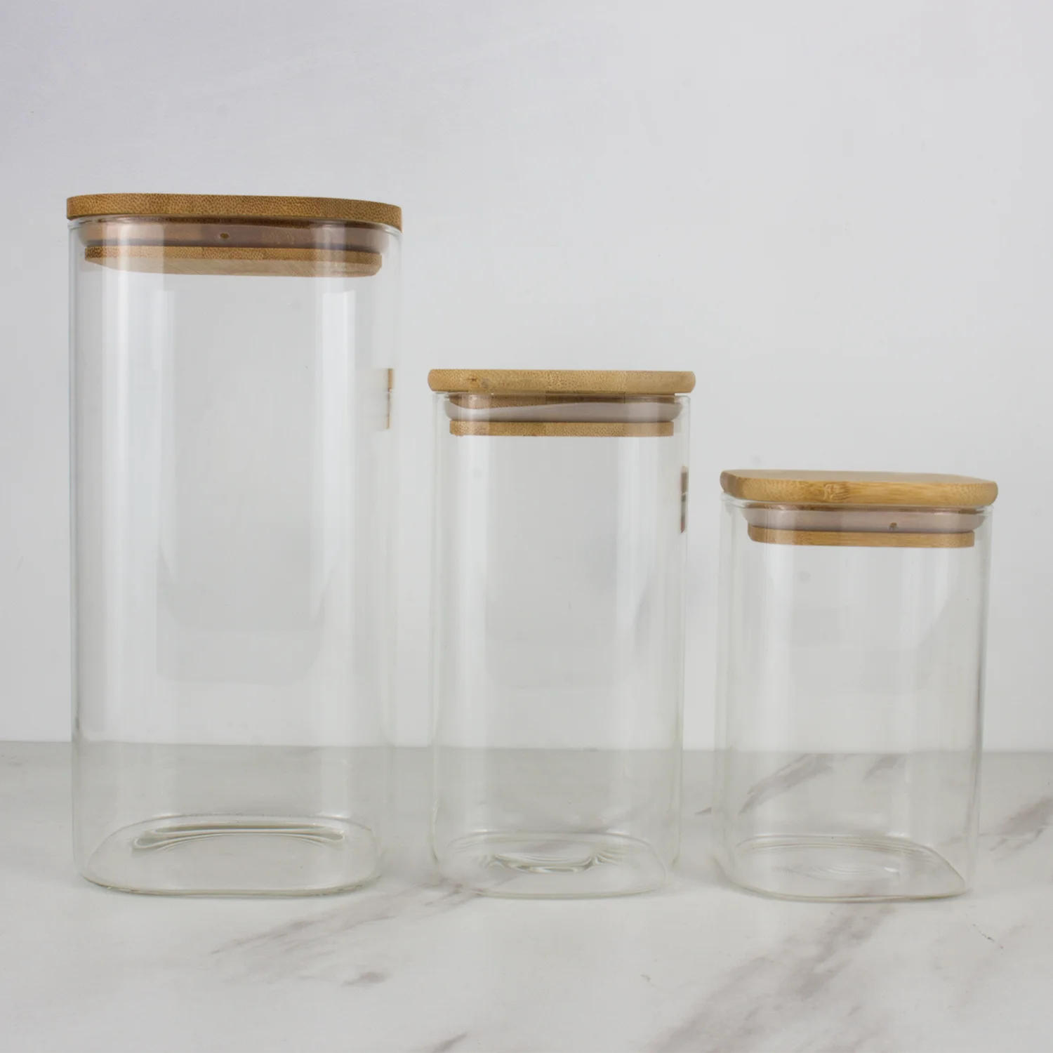 Wholesale Selling Eco-friendly kitchen storage glass jar use be candy coffee bulk food pasta