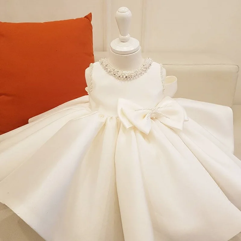 Ivy90113A Top quality baby wedding gown kid girls blue color beaded dress baby Birthday dress design