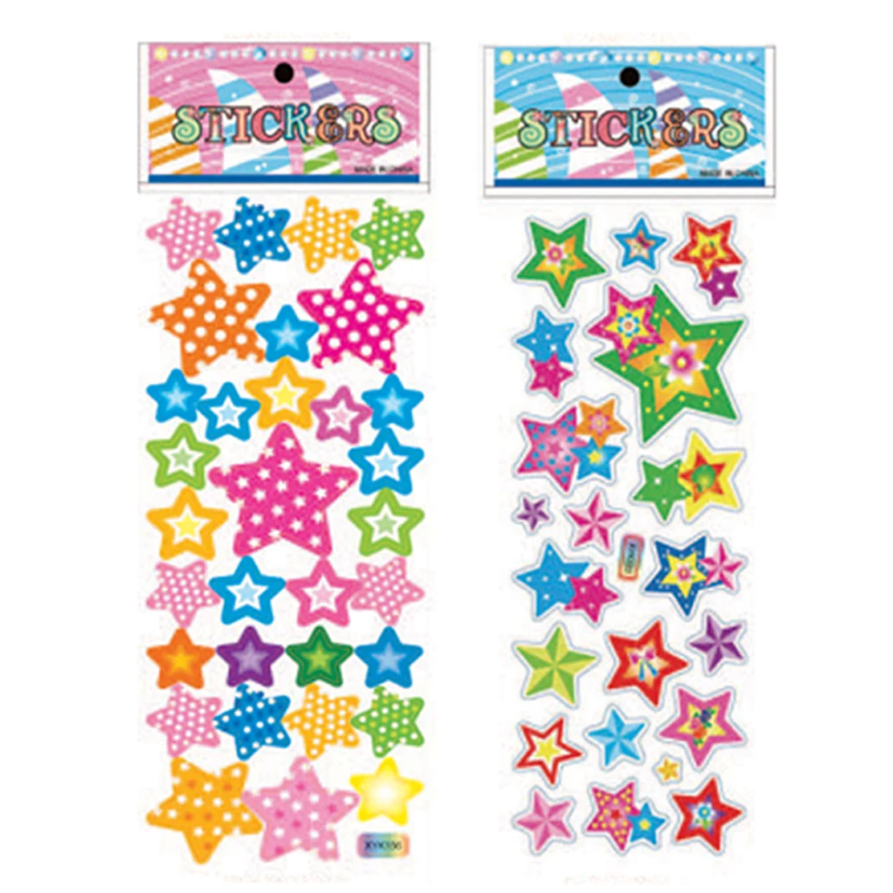 Custom printed pvc stickers, sticky waterproof PVC labels, company logo design cartoon star stickers
